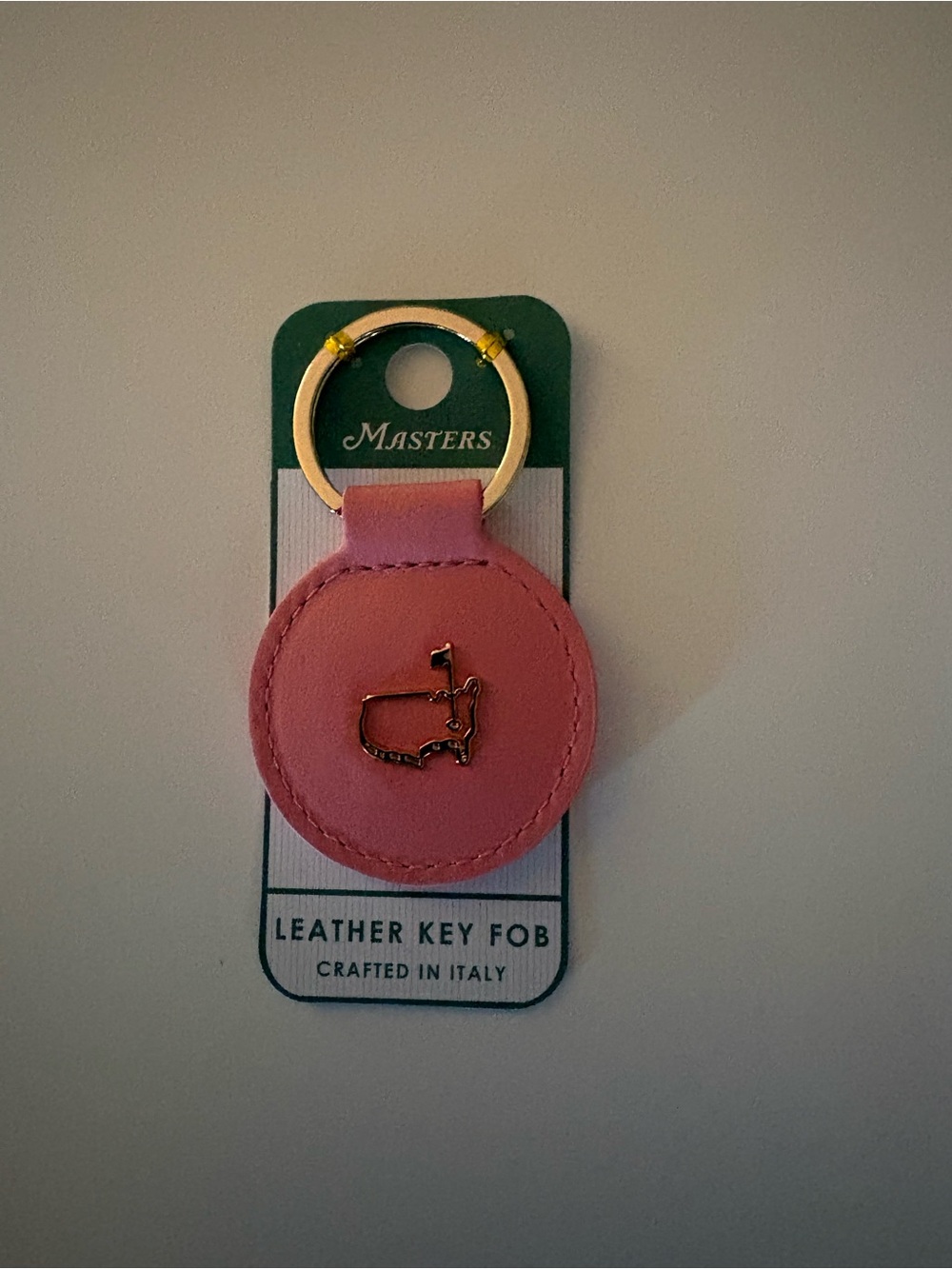 Master’s Tournament Augusta National Pink Leather Key Fob Crafted in Italy